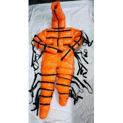 New unisex bondage shiny nylon winter overalls wet look down suit DS115PE000b